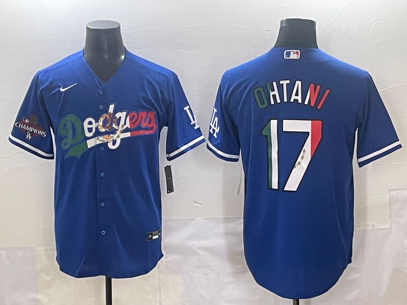 Men 2025 Los Angeles Dodgers #17 Ohtani Blue Nike MLB Jersey style 7157->los angeles dodgers->MLB Jersey